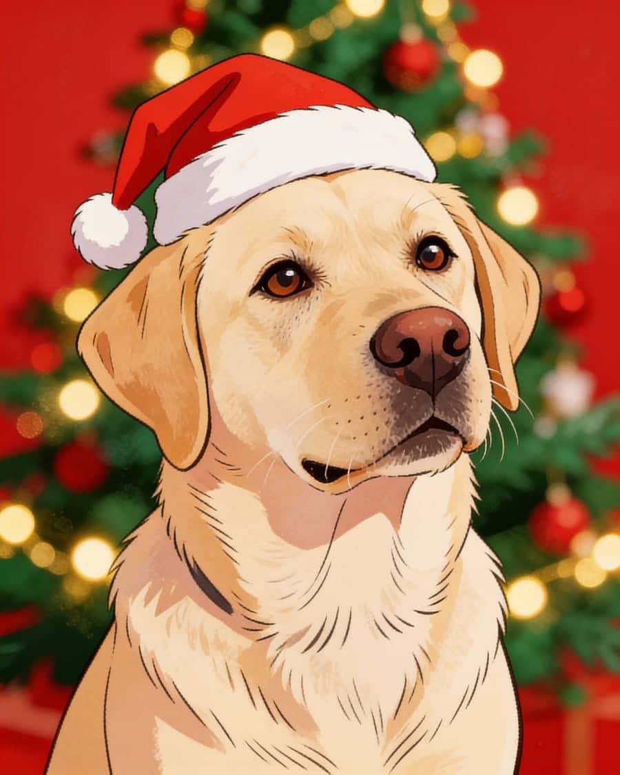 Labrador Retriever as a christmas AI pet portrait