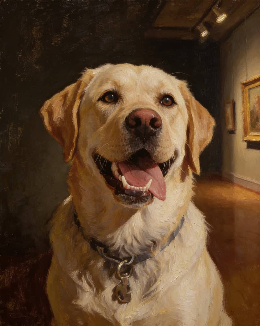 Labrador Retriever as a oil painting AI pet portrait