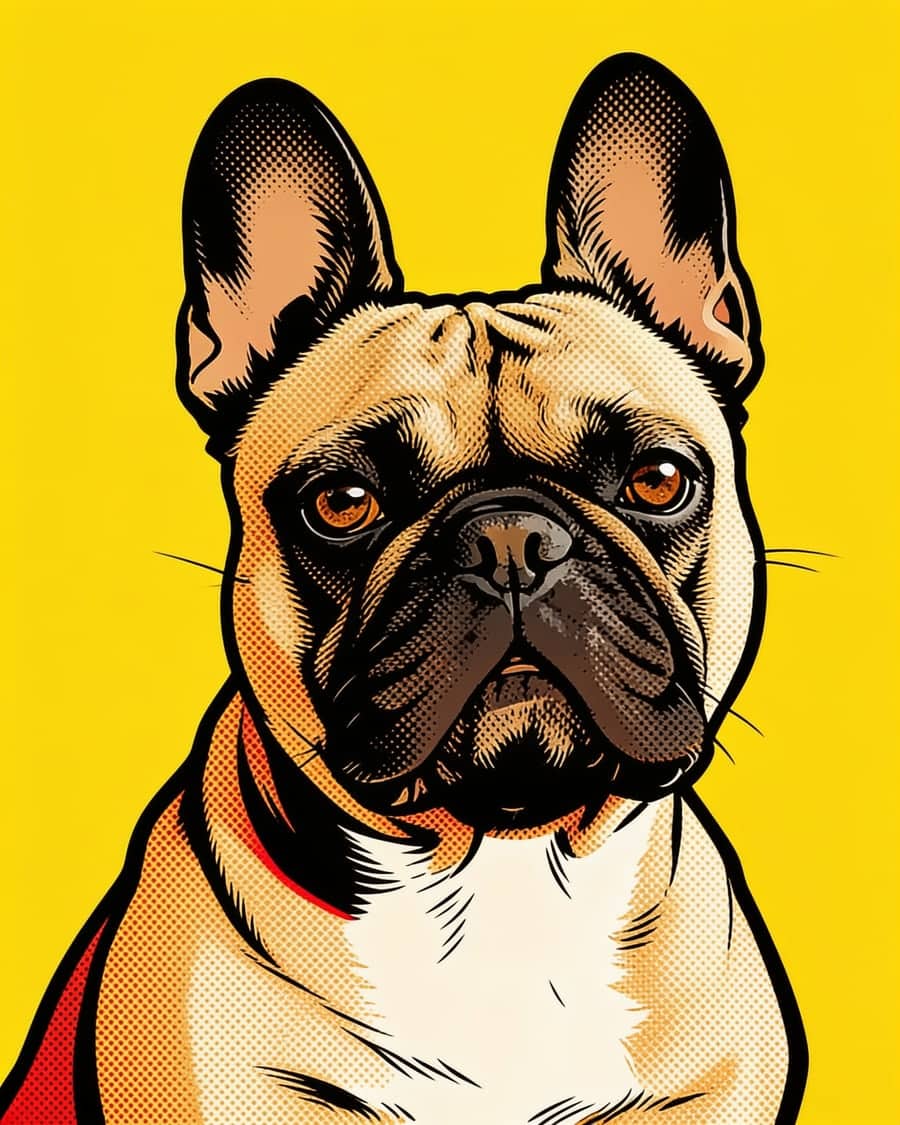 French Bulldog as a pop art AI pet portrait